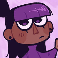 an image of venus, who is a dark-skinned girl with blonde afro puffs, pink-tinted glasses, and freckles