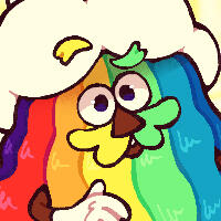 an image of scarlette, who is a pale-skinned vampire with short dark hair, a mustache and goatee, and red makeup